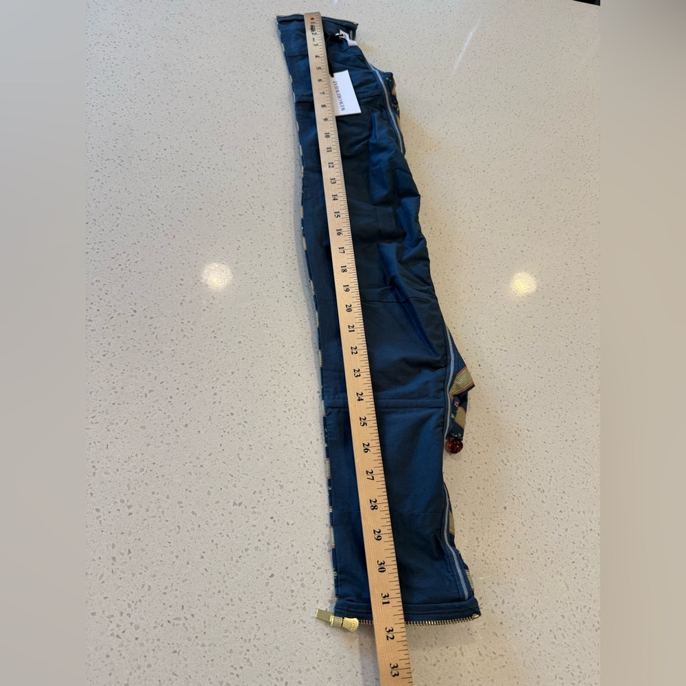 NWT WeWoreWhat Ruffle Beaded Floral Stripe Deep Storm Bandeau Size 12 Denim $89 - Picture 10 of 15